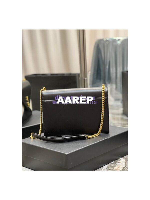 Replica YSL Saint Laurent Gaby Chain Bag In Quilted Vintage Lambskin 668864 Black Blanc 8