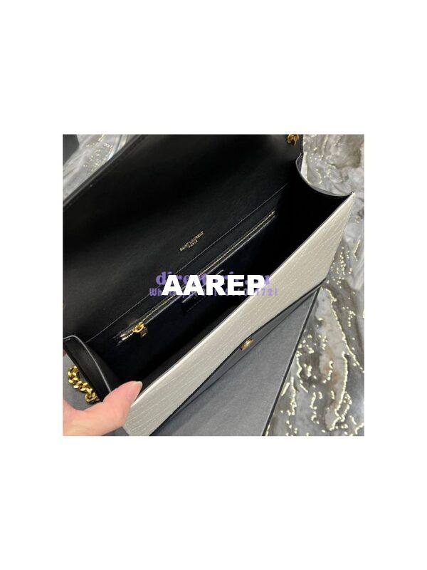 Replica YSL Saint Laurent Gaby Chain Bag In Quilted Vintage Lambskin 668864 Black Blanc 11
