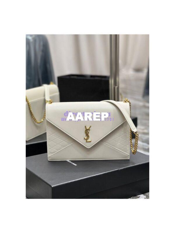 Replica YSL Saint Laurent Gaby Chain Bag In Quilted Lambskin 668864 Blanc 3