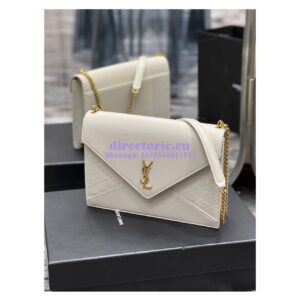 Replica YSL Saint Laurent Gaby Chain Bag In Quilted Lambskin 668864 Blanc 2