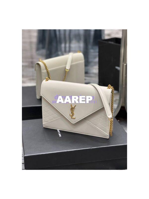 Replica YSL Saint Laurent Gaby Chain Bag In Quilted Lambskin 668864 Blanc 4