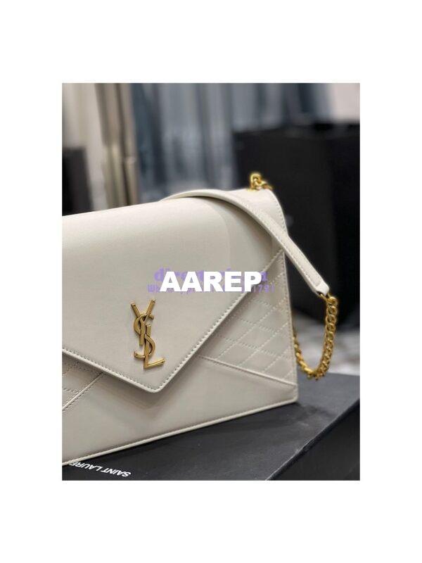 Replica YSL Saint Laurent Gaby Chain Bag In Quilted Lambskin 668864 Blanc 5