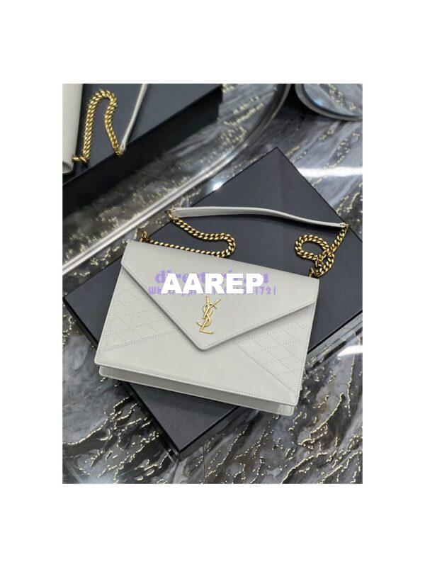Replica YSL Saint Laurent Gaby Chain Bag In Quilted Lambskin 668864 Blanc 7
