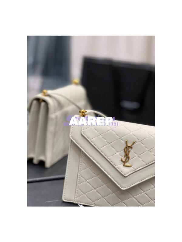 Replica YSL Saint Laurent Gaby Mini Satchel In Quilted Lambskin 685574 Blanc 4