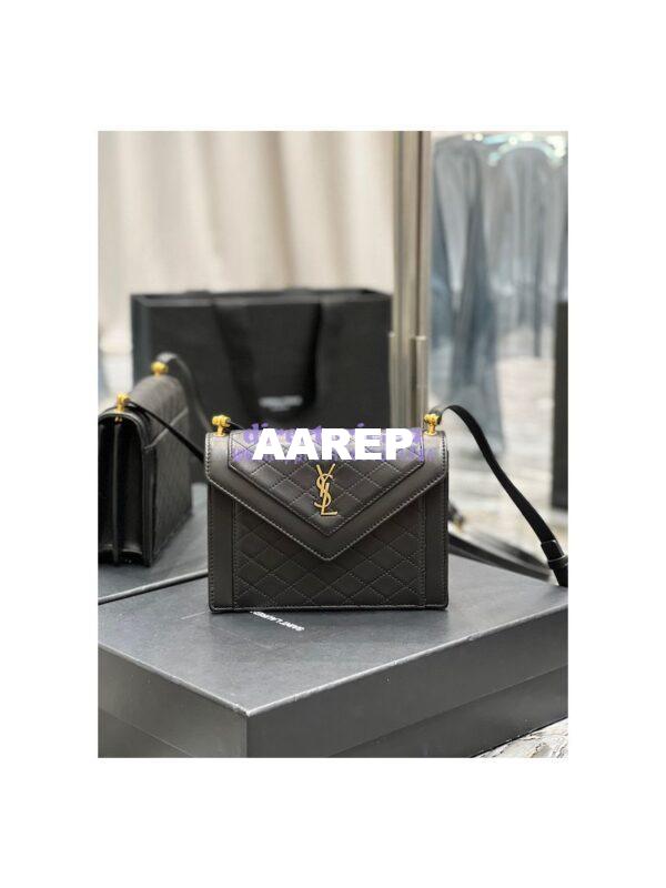 Replica YSL Saint Laurent Gaby Mini Satchel In Quilted Lambskin 685574 Black
