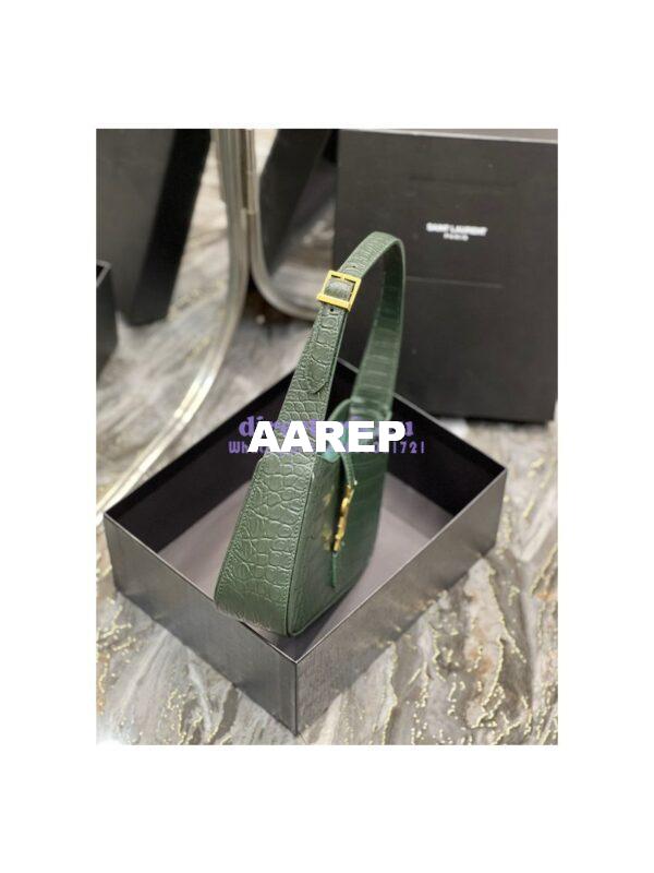 Replica YSL Saint Laurent Le 5 à 7 hobo bag in Vert Fonce in Crocodile-embossed Leather 5