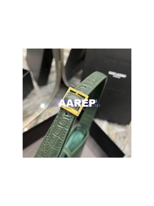 Replica YSL Saint Laurent Le 5 à 7 hobo bag in Vert Fonce in Crocodile-embossed Leather 8