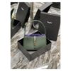 Replica YSL Saint Laurent Le 5 à 7 hobo bag in Vert Fonce in Crocodile-embossed Leather