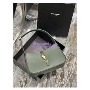 Replica YSL Saint Laurent Le 5 à 7 hobo bag in Vert Fonce calfskin Smooth leather 2