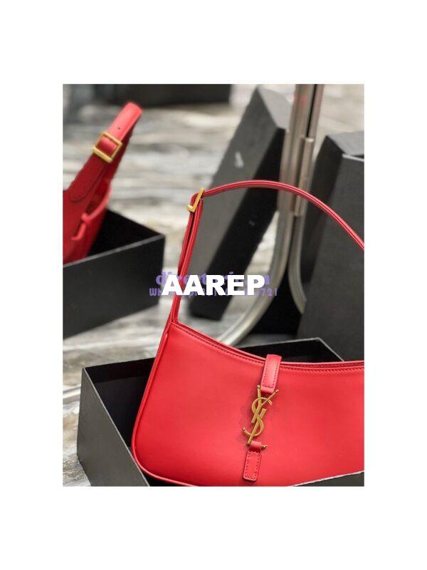 Replica YSL Saint Laurent Le 5 à 7 hobo bag in Red calfskin Smooth leather 3