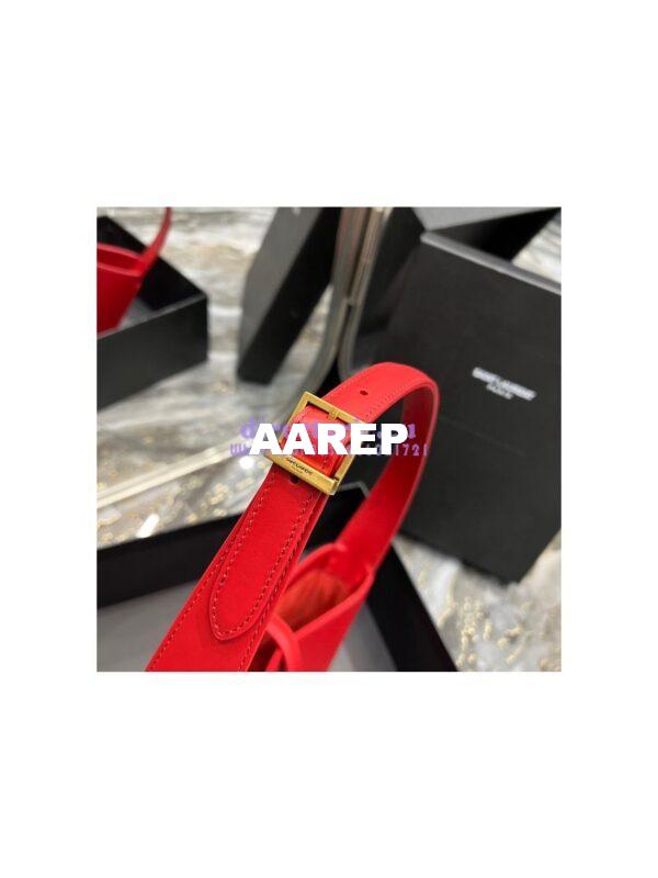 Replica YSL Saint Laurent Le 5 à 7 hobo bag in Red calfskin Smooth leather 7