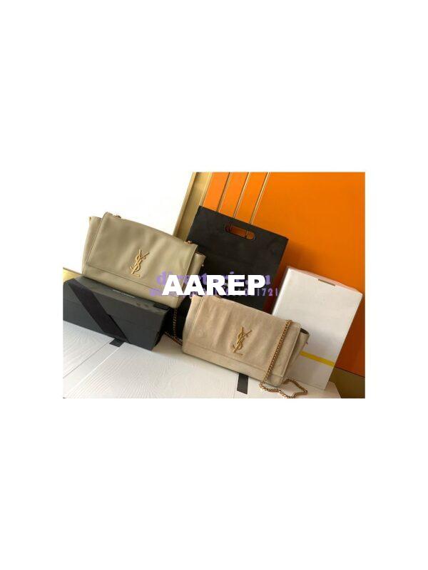 Replica YSL Saint Laurent Kate Medium Reversible In Suede And Smooth Leather 553804 Grey Khaki 3