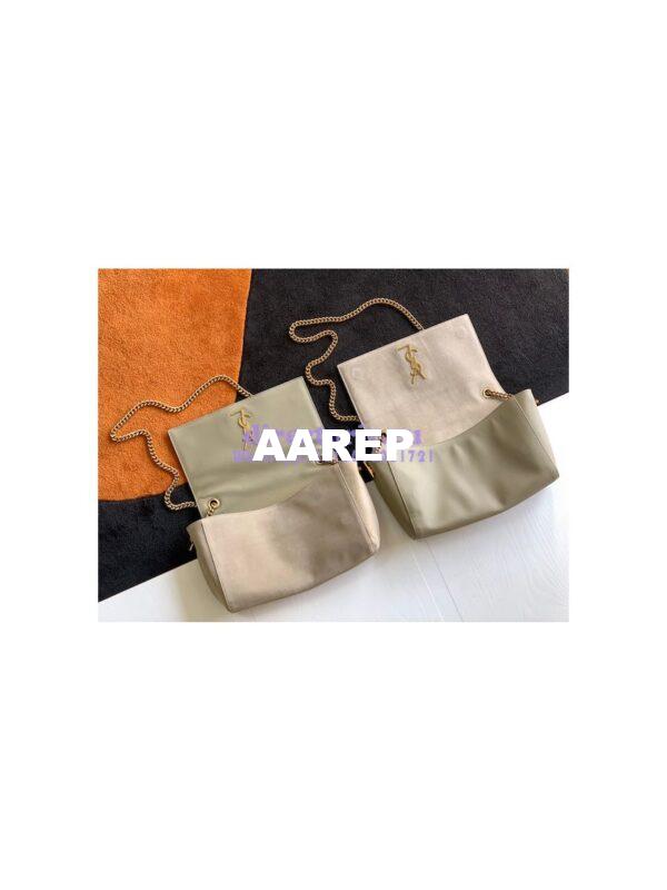 Replica YSL Saint Laurent Kate Medium Reversible In Suede And Smooth Leather 553804 Grey Khaki 8