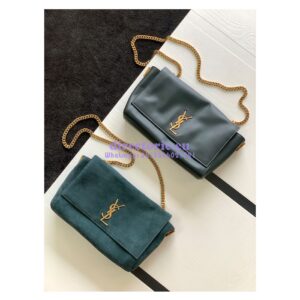 Replica YSL Saint Laurent Kate Medium Reversible In Suede And Smooth Leather 553804 Green