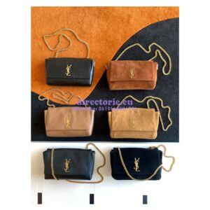 Replica YSL Saint Laurent Kate Medium Reversible In Suede And Smooth Leather 553804 Black