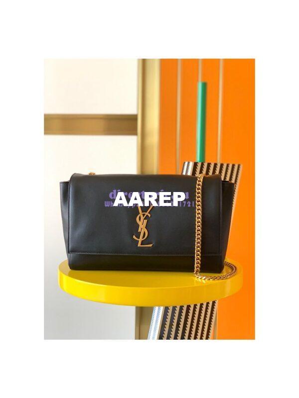 Replica YSL Saint Laurent Kate Medium Reversible In Suede And Smooth Leather 553804 Black 7