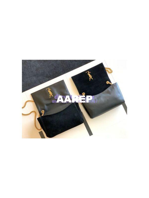 Replica YSL Saint Laurent Kate Medium Reversible In Suede And Smooth Leather 553804 Black 11
