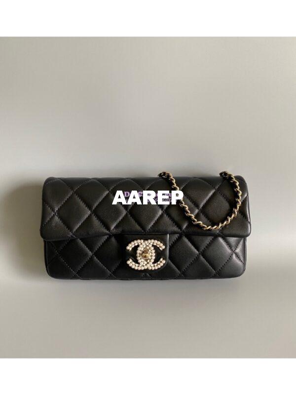 Replica Chanel 23P Lambskin Clutch with Chain AS3791 Black (Limited Edition) 3