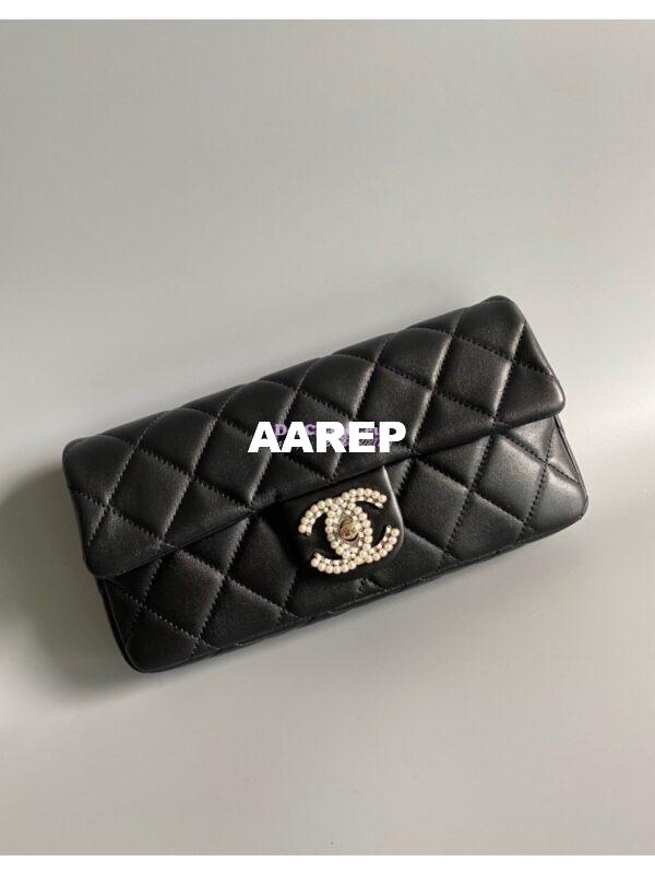 Replica Chanel 23P Lambskin Clutch with Chain AS3791 Black (Limited Edition) 5