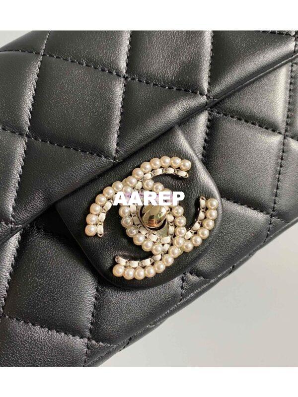 Replica Chanel 23P Lambskin Clutch with Chain AS3791 Black (Limited Edition) 6