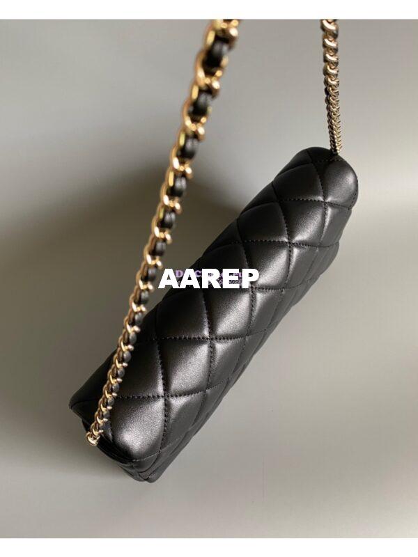 Replica Chanel 23P Lambskin Clutch with Chain AS3791 Black (Limited Edition) 7