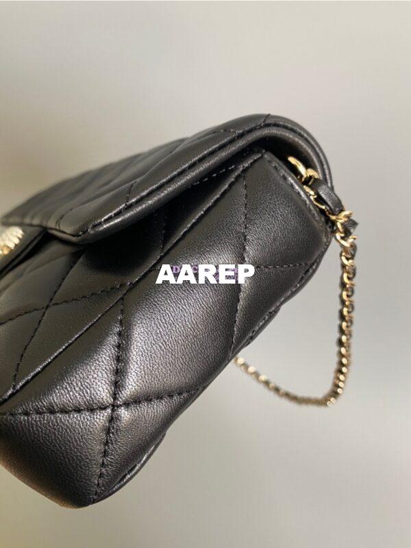 Replica Chanel 23P Lambskin Clutch with Chain AS3791 Black (Limited Edition) 8