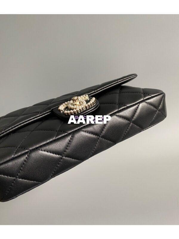 Replica Chanel 23P Lambskin Clutch with Chain AS3791 Black (Limited Edition) 10