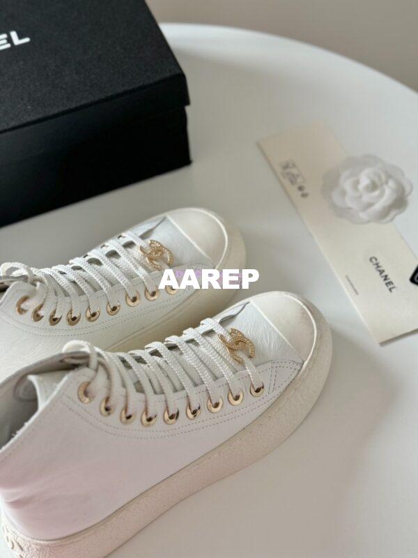 Replica Chanel 2024 SS High-Top Sneaker Calfskin G45561 White 7