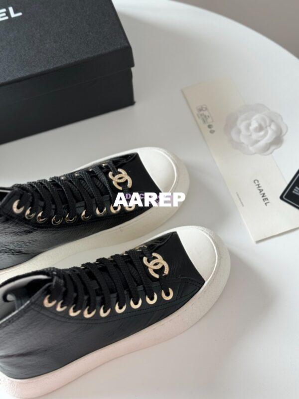 Replica Chanel 2024 SS High-Top Sneaker Calfskin G45561 Black 6