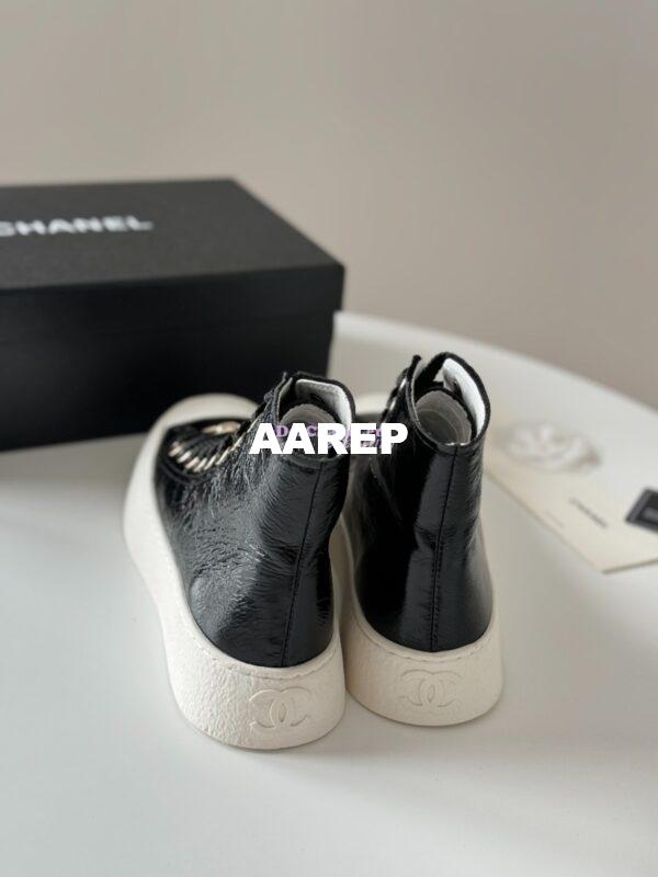 Replica Chanel 2024 SS High-Top Sneaker Calfskin G45561 Black 9