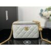 Replica Chanel 23P Flap Phone Holder With Chain Camellia Crush AP3298 Lambskin Black