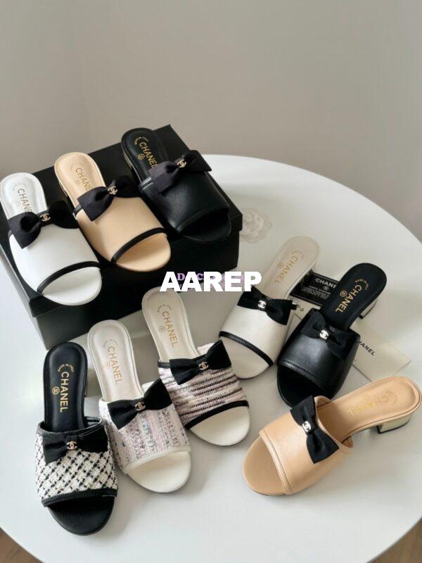 Replica Chanel 2024 SS Lambskin Multicolor Tweed & Grossgrain Mules 40mm G45691 3