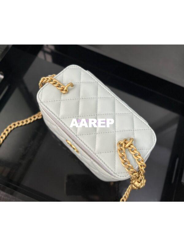 Replica Chanel 23C Clutch With Chain in Lambskin Camellia Crush Charm AP3301 Cloud Blue 5