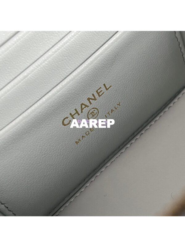 Replica Chanel 23C Clutch With Chain in Lambskin Camellia Crush Charm AP3301 Cloud Blue 9