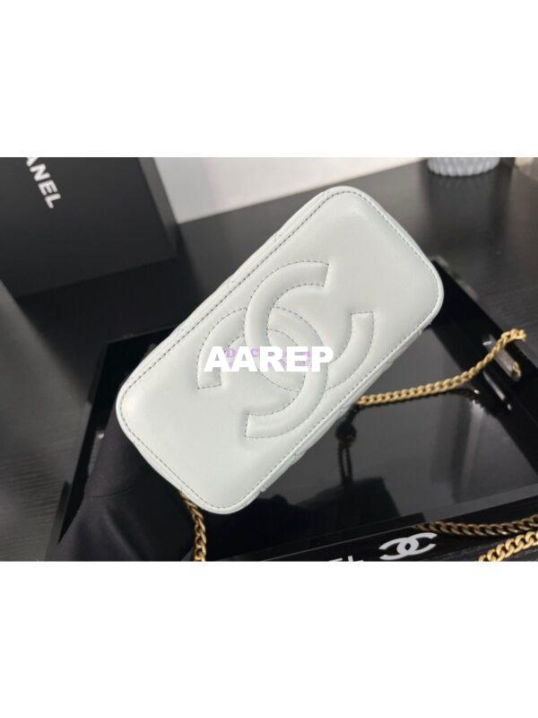 Replica Chanel 23C Clutch With Chain in Lambskin Camellia Crush Charm AP3301 Cloud Blue 10