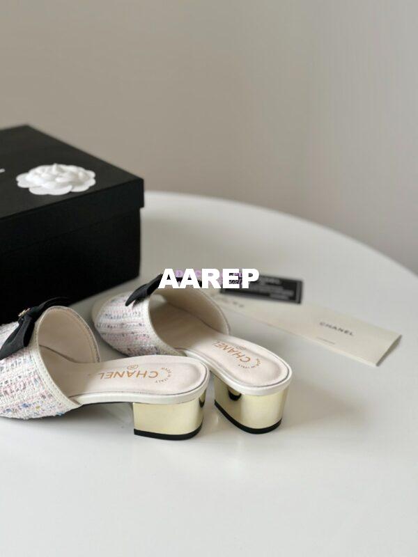 Replica Chanel 2024 SS Lambskin Multicolor Tweed & Grossgrain Mules 40mm G45691 10
