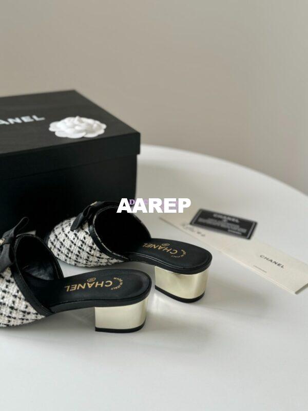 Replica Chanel 2024 SS Lambskin Multicolor Tweed & Grossgrain Mules 40mm G45691 18