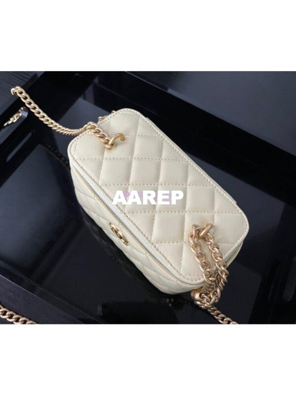 Replica Chanel 23C Clutch With Chain in Lambskin Camellia Crush Charm AP3301 Light Yellow 5