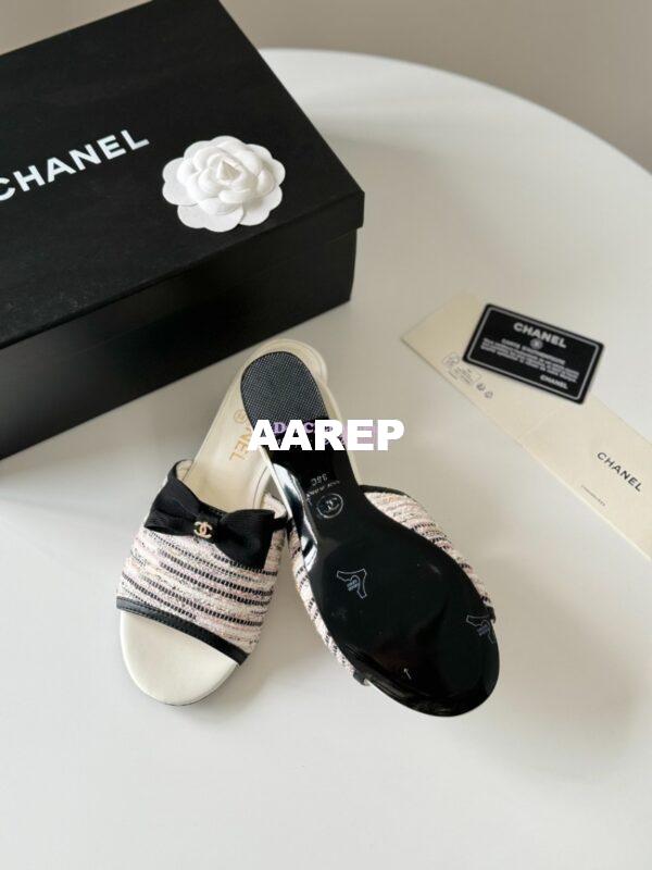 Replica Chanel 2024 SS Lambskin Multicolor Tweed & Grossgrain Mules 40mm G45691 26