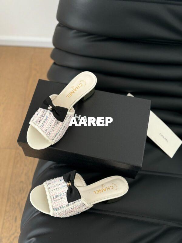 Replica Chanel 2024 SS Lambskin Multicolor Tweed & Grossgrain Mules 40mm G45691 27