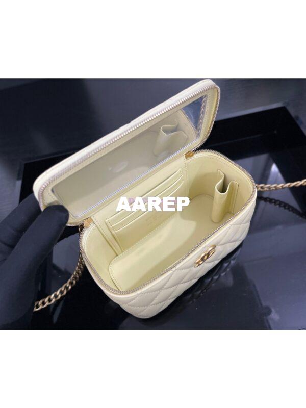 Replica Chanel 23C Clutch With Chain in Lambskin Camellia Crush Charm AP3301 Light Yellow 8