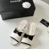 Replica Chanel 2024 SS Lambskin & Grossgrain Mules 40mm G45691 Beige
