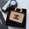 Replica Chanel 23C Clutch With Chain in Lambskin Camellia Crush Charm AP3301 Black