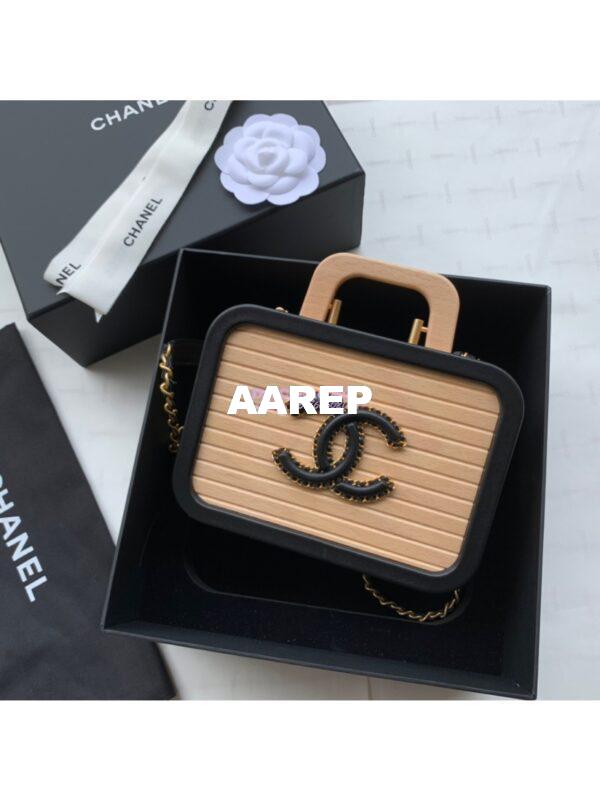 Replica Chanel Vanity Case Beech Wood AS2926 Beige Black (Limited)