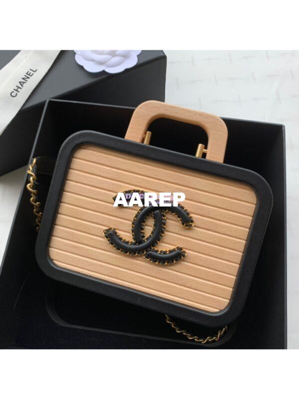 Replica Chanel Vanity Case Beech Wood AS2926 Beige Black (Limited) 2