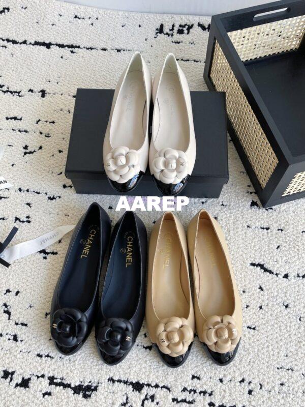 Replica Chanel 24C Camellia Lambskin Ballet Flats Ballerina G02819
