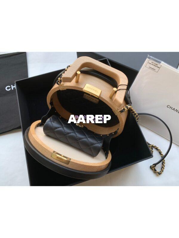 Replica Chanel Small Vanity Case Beech Wood AS2928 Beige Black (Limited) 5