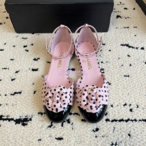 Replica Chanel 24C Camellia Lambskin Dots Slingback Mules G45497 2