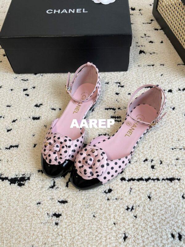 Replica Chanel 24C Camellia Lambskin Dots Slingback Mules G45497 5