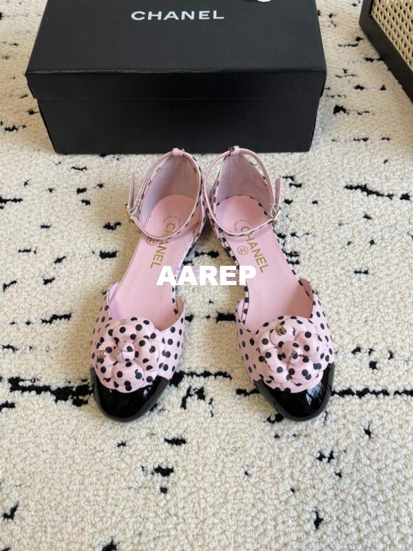 Replica Chanel 24C Camellia Lambskin Dots Slingback Mules G45497 7